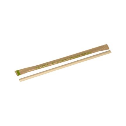 6” x 6mm Paper Straw (Flat End)