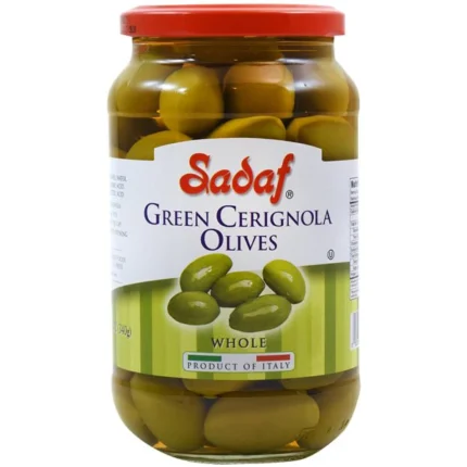 Sadaf Green Cerignola Sicilian Olives | Unpitted - 12 oz.