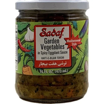 Sadaf Pickled Garden Vegetables with Eggplant | Haft-e-Bijar Torshi - 16 fl. oz.