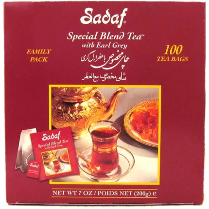 Sadaf Special Blend Tea with Earl Grey | Foil Tea Bags | Family Pack - 100 Count