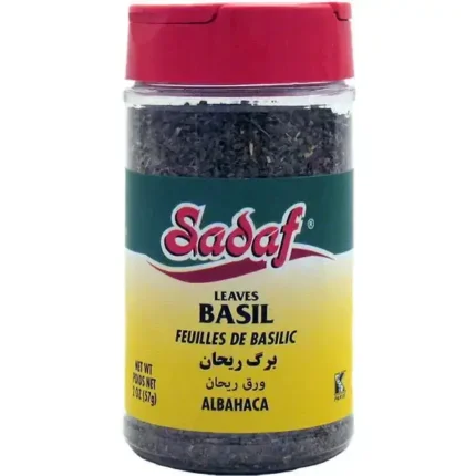 Sadaf Basil Leaves Dried - 2 oz PET Bottle With Shaker Top