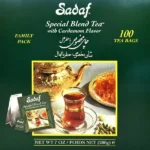Sadaf Special Blend Tea With Cardamom | Foil Tea Bag | Family Pack - 100 Count